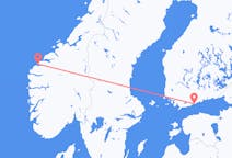 ヘルシンキからオーレスン行きのフライト