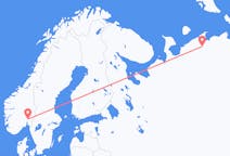 Vluchten van Naryan-Mar naar Oslo