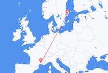 Flyg från Nimes, Frankrike till Stockholm, Sverige