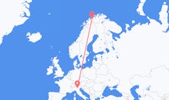 Vluchten van Sørkjosen, Noorwegen naar Verona, Italië