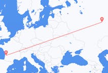 Flyreiser fra Kazan, Russland til Bordeaux, Frankrike