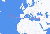 Vluchten van Paphos, Cyprus naar Horta, Azoren, Portugal