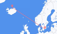 아이슬란드 그림지에서 출발해 스웨덴 론네비에게(으)로 가는 항공편