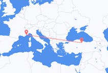 Flüge von Amasja, die Türkei nach Nizza, Frankreich