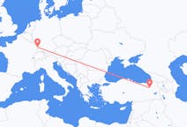 Flyg från Erzurum, Turkiet till Strasbourg, Frankrike