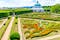 Photo of beautiful flower garden, French style Unesco, Kvetna Zahrada, Kromeriz in Czech Republic.