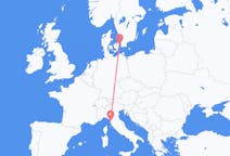Flyreiser fra København, Danmark til Pisa, Italia