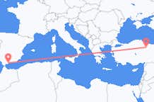 トルコのトカットから、スペインのマラガまでのフライト