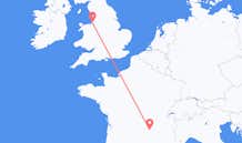 Flyreiser fra Le Puy-en-Velay, Frankrike til Liverpool, England
