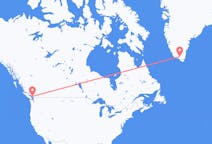 Flyrejser fra Vancouver til Narsarsuaq