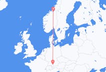 Vluchten van Trondheim, Noorwegen naar Memmingen, Duitsland