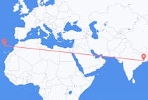 インドのコルカタから、ポルトガルのフンシャルまでのフライト