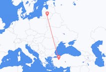 Flyg från Kaunas, Litauen till Kutahya, Turkiet