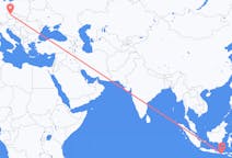 Flyg från Praya, Lombok, Indonesien till Prag, Tjeckien