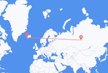 Loty z miasta Podkamennaya Tunguska do miasta Reykjavik