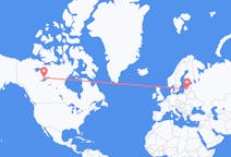 Flyg från Yellowknife, Kanada till Riga, Lettland