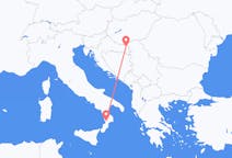 クロアチアのオシエクから、イタリアのラメツィア テルメまでのフライト