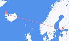 Vluchten van Helsinki, Finland naar Ísafjörður, IJsland