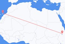 出发地 埃塞俄比亚出发地 貢德爾目的地 西班牙兰萨罗特岛的航班
