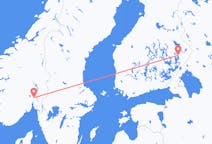 フィンランドのヨエンスーから、ノルウェーのオスロまでのフライト