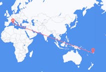 Flyg från Nadi, Fiji till Alghero, Italien