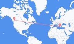 Flyreiser fra Williams Lake, Britisk Colombia, til Zakynthos Island