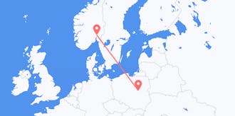 Flyg från Norge till Polen