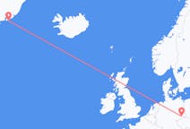 ドイツのドレスデンから、グリーンランドのクルスクまでのフライト