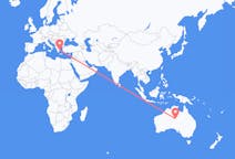 Flyreiser fra Alice Springs, Australia til Athen, Hellas