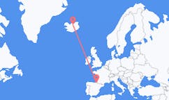 出发地 西班牙圣塞瓦斯蒂安目的地 冰岛阿克雷里的航班
