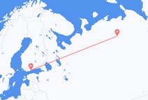 Fly fra Helsingfors til Usinsk