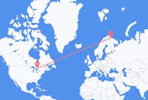 Рейсы из Большого Садбери, Канада в Киркенес, Норвегия