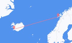 Flights from the city of Leknes to the city of Reykjavik