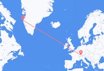 出发地 瑞士从苏黎世出发目的地 格陵兰西西缪特的航班