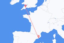 Flyrejser fra Barcelona, Spanien til Exeter, England