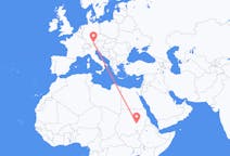 Flyg från Khartoum, Sudan till München, Tyskland