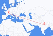 Flyreiser fra Kanpur, til Lyon
