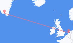 Flyg från Narsaq, Grönland till Amsterdam, Nederländerna