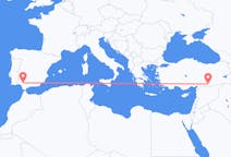 Flyrejser fra Şanlıurfa, Tyrkiet til Sevilla, Spanien