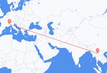 Flights from Chiang Rai Province, Thailand to Turin, Italy