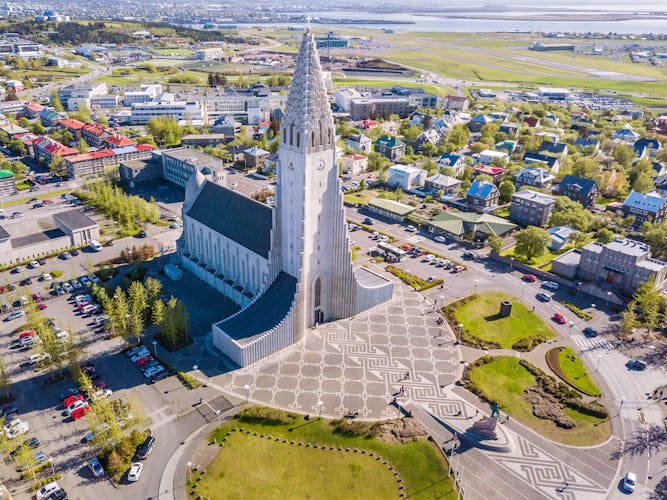 Photo of modern Iceland Reykjavik architecture.