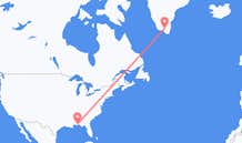 来自美国彭萨科拉目的地 格陵兰纳萨尔苏克的航班