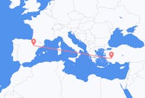 出发地 土耳其出发地 代尼茲利目的地 西班牙萨拉戈萨的航班