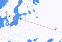 Vluchten van Orenburg naar Oslo
