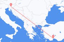 Vols de Ljubljana pour Antalya