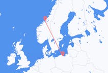 Vols depuis la ville de Ørland vers la ville de Gdańsk