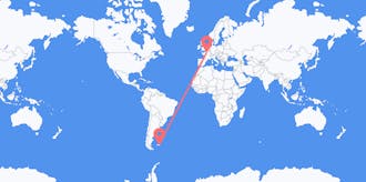 Flights from Falkland Islands (Islas Malvinas) to France