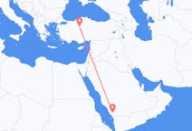 Flyreiser fra Abha, Saudi-Arabia til Ankara, Tyrkia