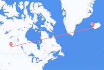加拿大出发地 劳埃德明斯特飞往加拿大到雷克雅未克的航班