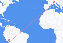 Flyreiser fra Tacna, Peru til Genova, Italia
